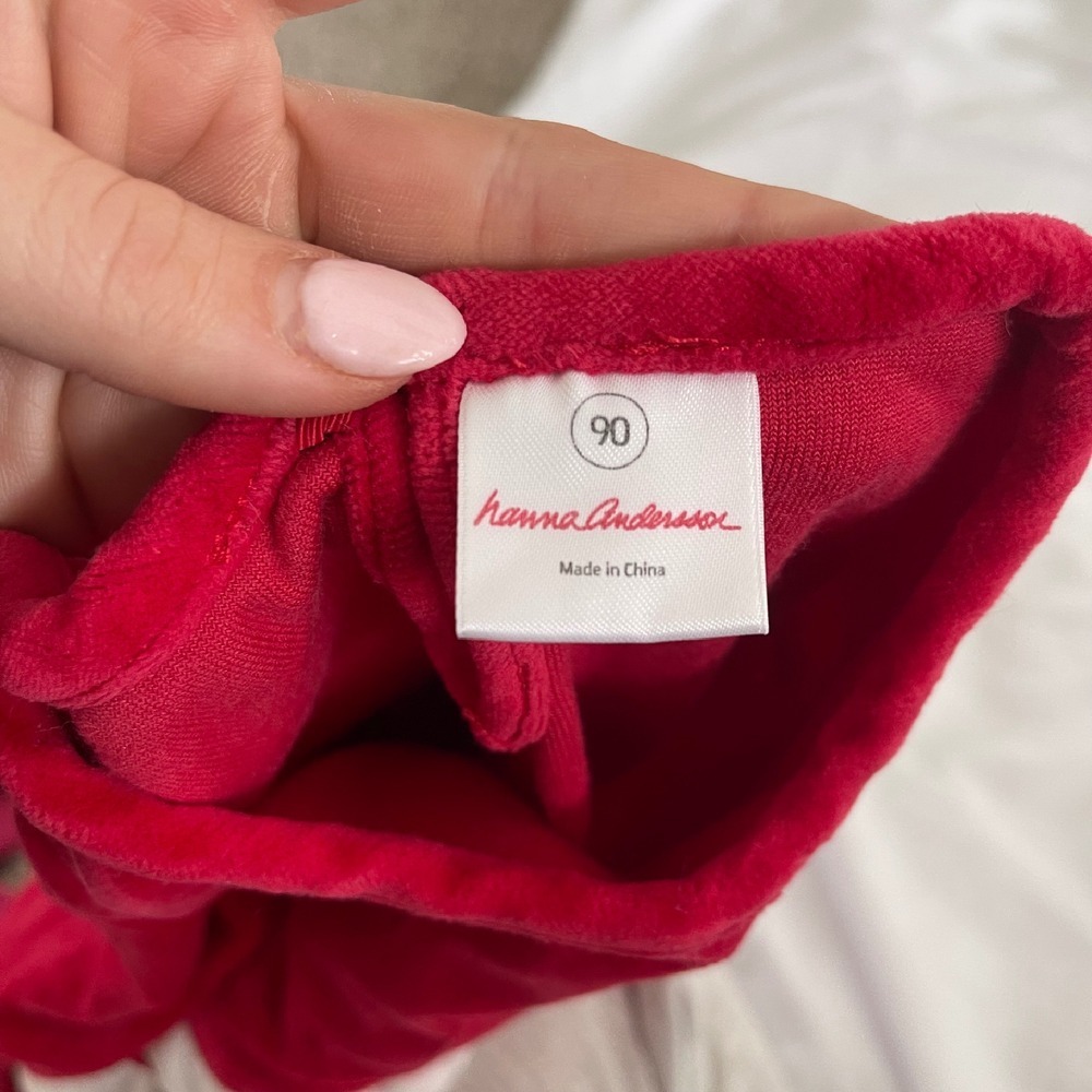 Hanna Andersson Tiered Red and White Velour Holiday Dress - Picture 2 of 8